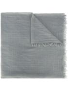 Rick Owens - Frayed Scarf - Unisex - Cotton/cashmere - One Size, Grey, Cotton/cashmere