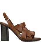 Tod S Bow Detail Sandals, Women's, Size: 36, Brown, Leather/rubber