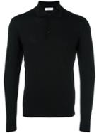 Fashion Clinic Long Sleeved Knitted Polo Shirt, Men's, Size: 58, Black, Wool