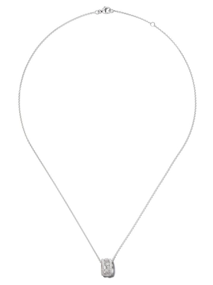 De Beers 18kt White Gold Dewdrop Diamond Pendant Necklace