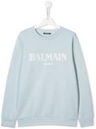 Balmain Kids Teen Logo Sweatshirt - Blue