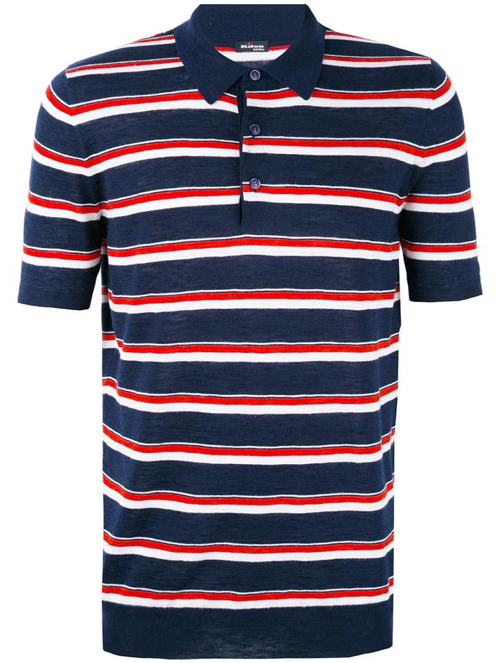 Kiton - Striped Polo Shirt - Men - Silk/linen/flax - Xxl, Blue, Silk/linen/flax