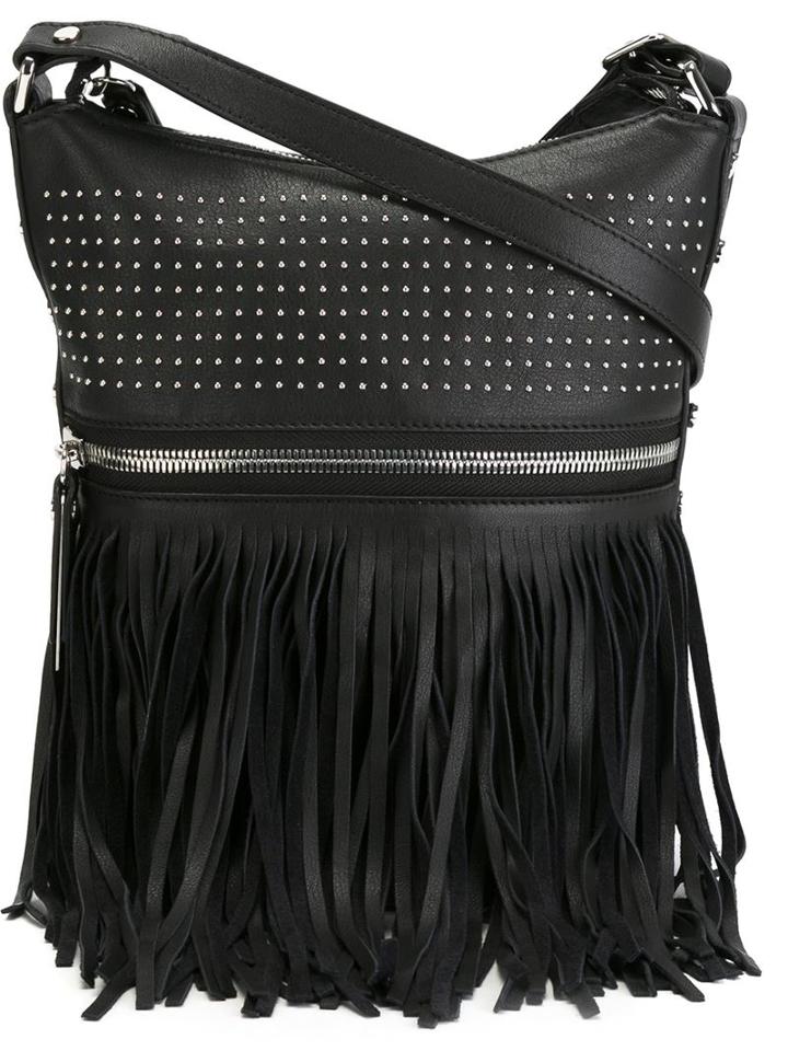 Diesel Black Gold Studded Fringe Shoulder Bag, Women's