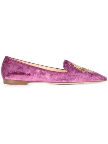 Emma Hope Shoes Embroidered Ballerinas - Pink & Purple