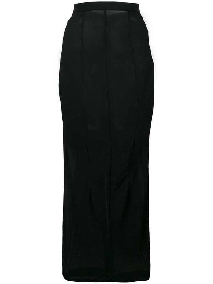 Comme Des Garçons Pre-owned 1992 Sheer Fitted Skirt - Black