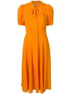 No21 Pussy Bow Midi Dress - Orange