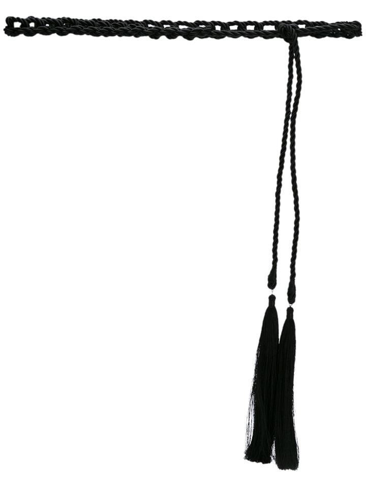 Olympiah Woven Rope Belt - Black