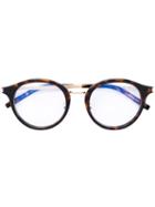 Saint Laurent - Round Frame Glasses - Unisex - Acetate - One Size, Brown, Acetate