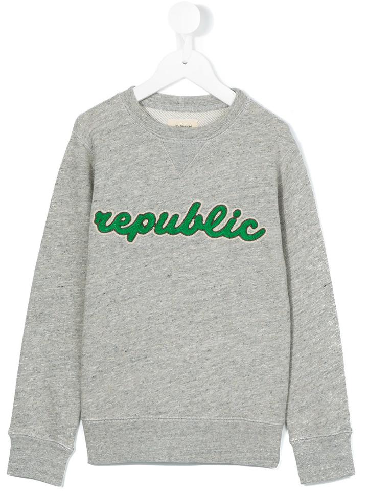 Bellerose Kids - Republic Embroidered Sweatshirt - Kids - Cotton - 10 Yrs, Grey