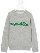 Bellerose Kids - Republic Embroidered Sweatshirt - Kids - Cotton - 10 Yrs, Grey