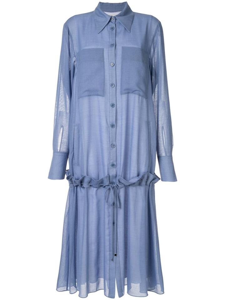 Tibi Smoke Blue Shirt Dress