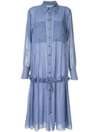 Tibi Smoke Blue Shirt Dress