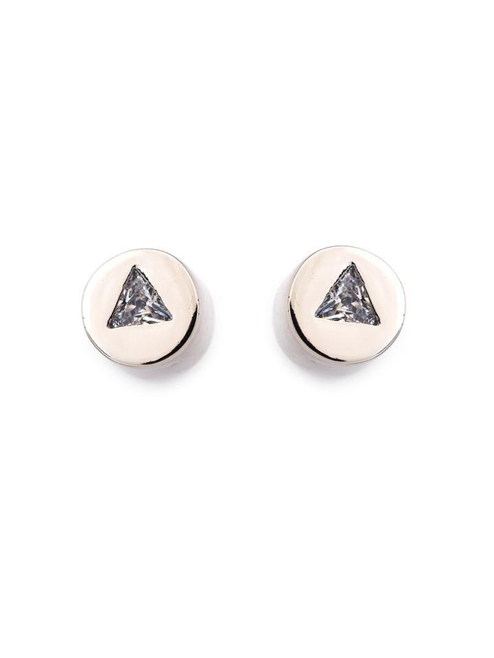 Eddie Borgo Triangle Embellishment Round Earrings