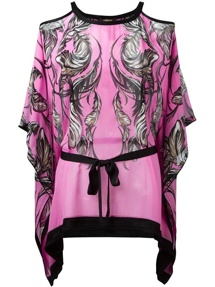 Roberto Cavalli Cut-out Shoulder Print Kaftan