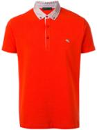 Etro - Contrast Collar Polo Shirt - Men - Cotton - L, Red, Cotton
