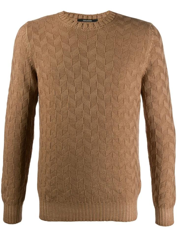 Tagliatore Chevron Pattern Jumper - Brown