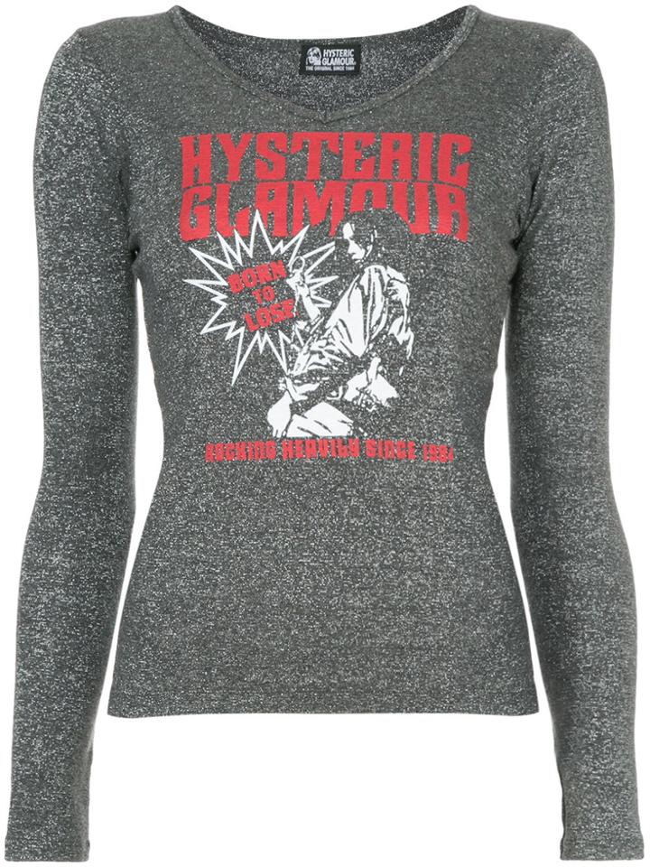 Hysteric Glamour Born To Loose V-neck Blouse - Grey