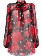 Dolce & Gabbana Printed Blouse - Red