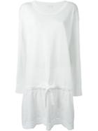 See By Chloé Broderie Anglaise Knit Dress, Women's, Size: Large, White, Cotton/silk
