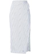 Off-white Side Slit Striped Skirt