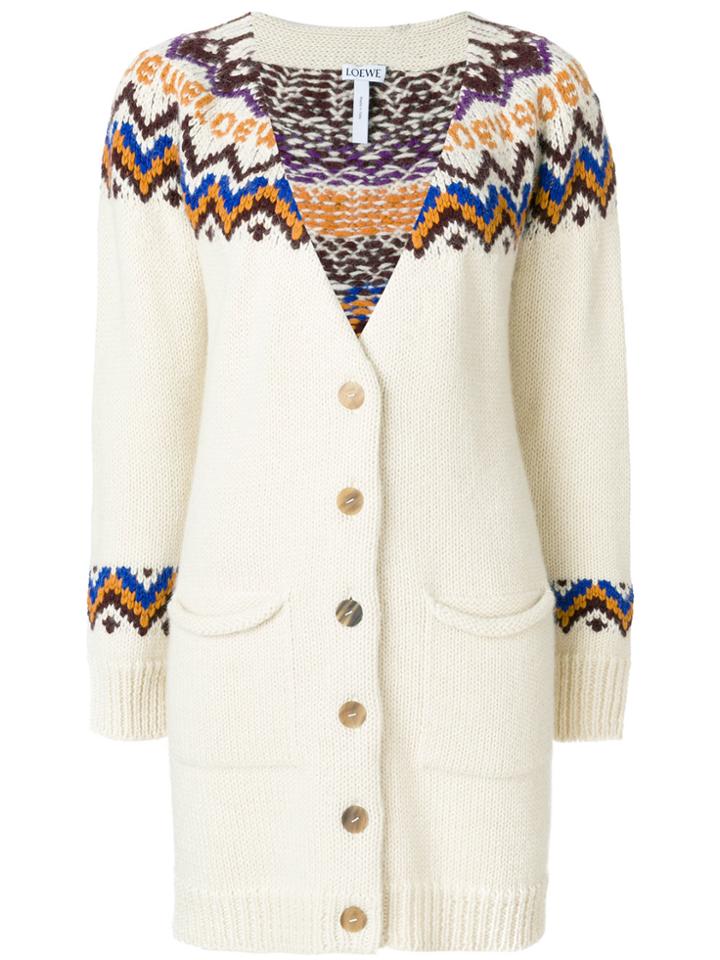 Loewe Jacquard Cardigan - Nude & Neutrals
