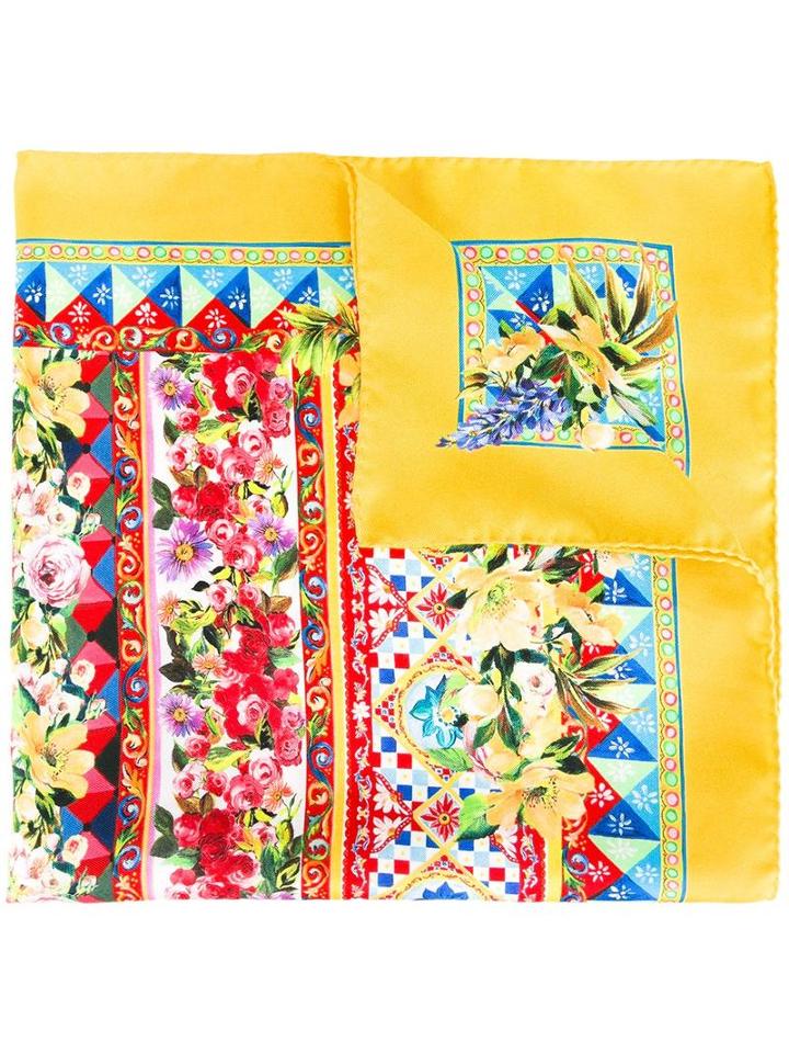 Dolce & Gabbana Mambo Print Scarf, Yellow/orange, Silk