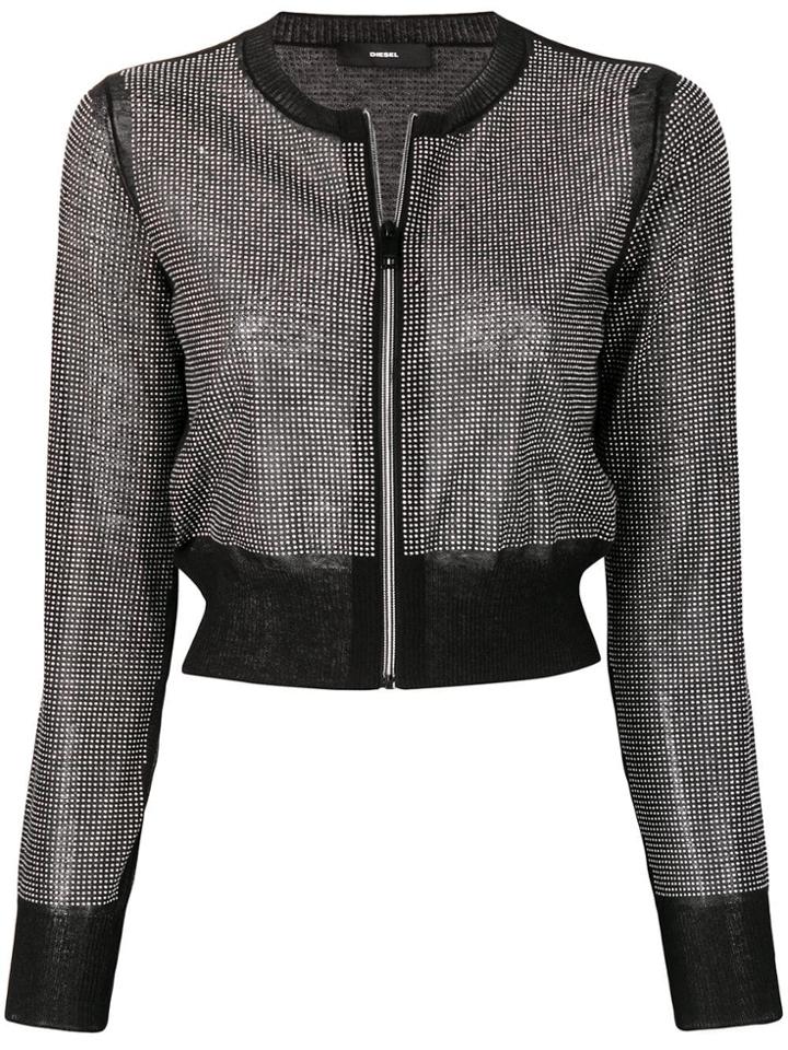 Diesel Crystal-embellished Cardigan - Silver