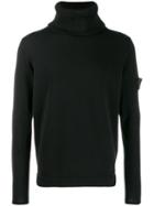 Stone Island Shadow Project Logo Patch Turtleneck Jumper - Black