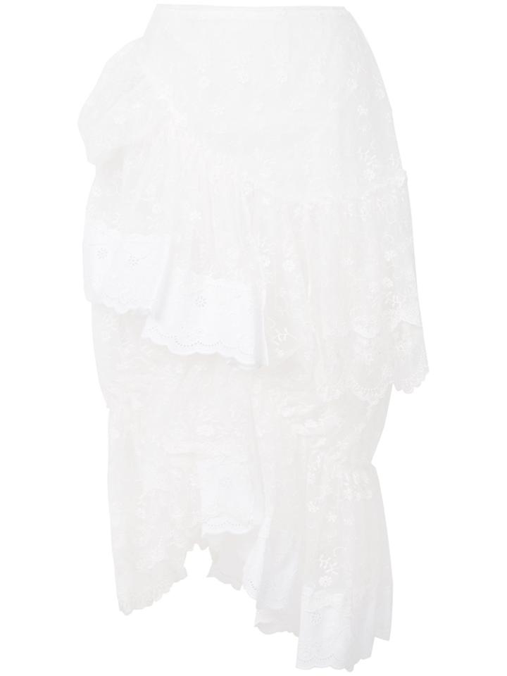Simone Rocha Ruffled Asymmetric Skirt - White