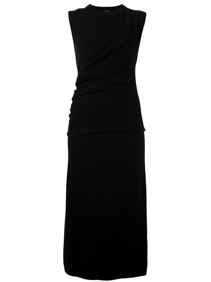 Joseph Drape Detail Dress, Women's, Size: Large, Black, Wool