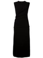 Joseph Drape Detail Dress, Women's, Size: Large, Black, Wool