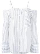 Le Ciel Bleu - Off-shoulder Shirt - Women - Cotton - 36, White, Cotton