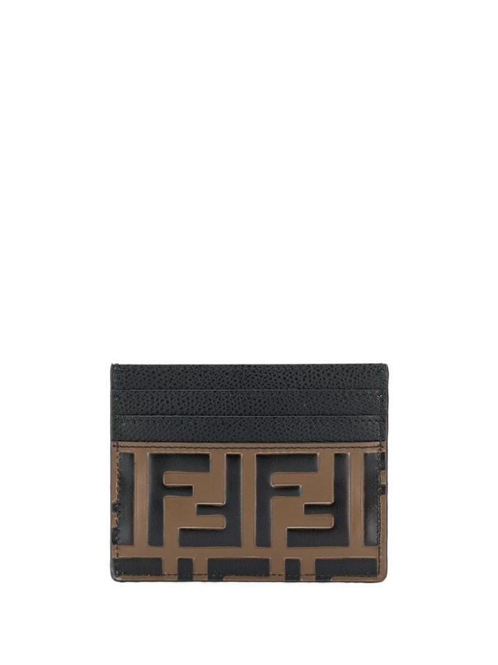 Fendi Ff Pattern Cardholder - Black