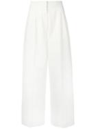 Jil Sander High-waisted Cropped Pants, Women's, Size: 36, White, Cotton