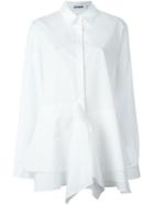 Jil Sander Ruffle Hem Detail Shirt, Women's, Size: 44, White, Cotton