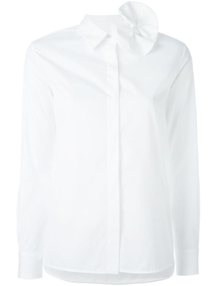 Victoria Victoria Beckham Bow Applique Shirt, Women's, Size: 8, White, Cotton/polyester/metal Other