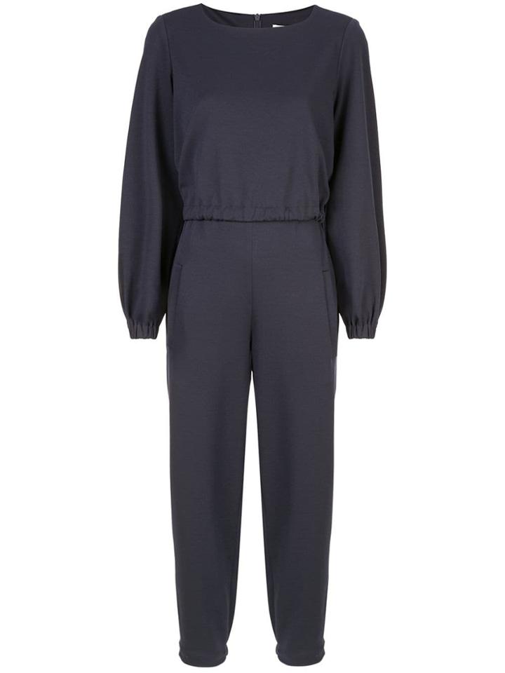Tibi Mercer Ruched Front Jumpsuit - Blue