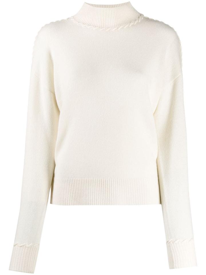 Theory Turtleneck Knit Sweater - White
