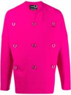 Raf Simons X Fred Perry Logo Plaque Embellished Sweatshirt - Pink