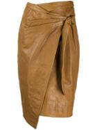 Isabel Marant Étoile Leather Wrap Skirt - Brown