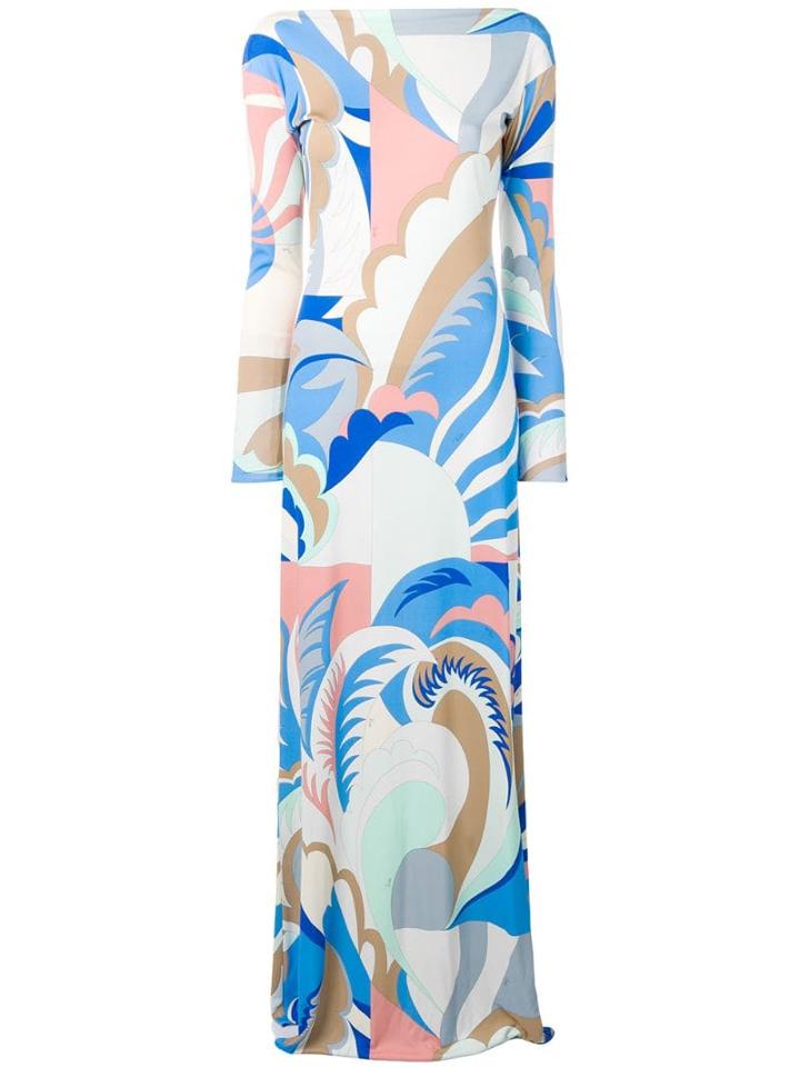 Emilio Pucci Acapulco Print Long Dress - Blue