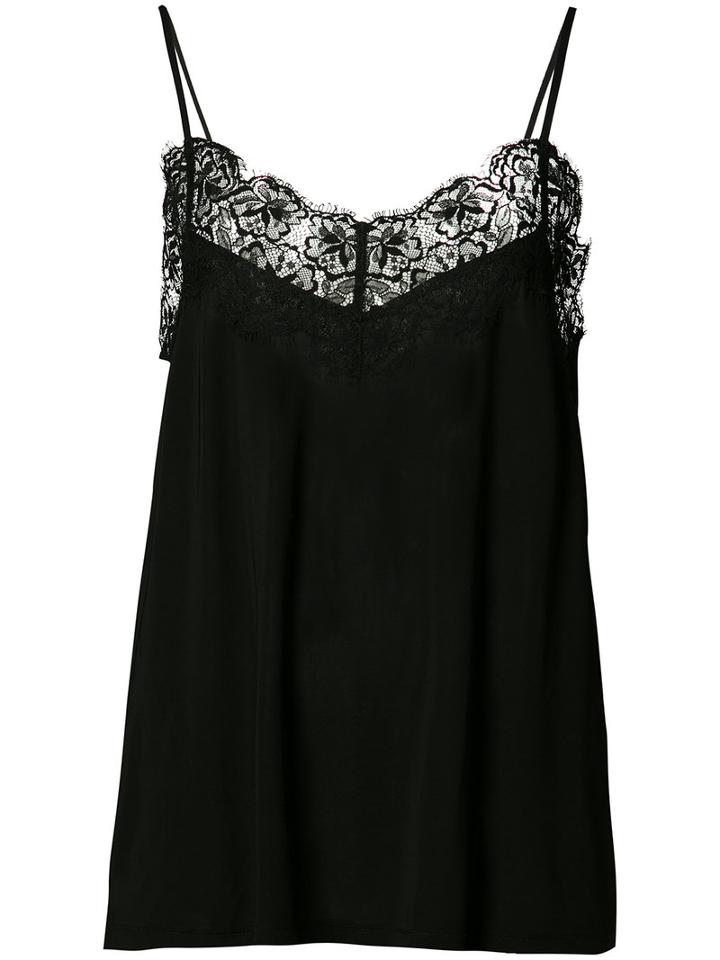 Ganni Lace Cami, Women's, Size: Small, Black, Spandex/elastane/rayon