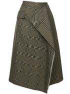 Le Ciel Bleu Checked Ruffle Skirt - Brown