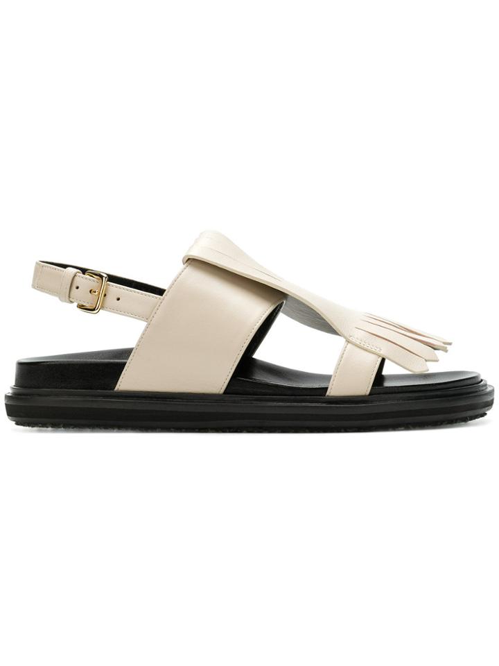 Marni Fussbett Fringed Sandals - Nude & Neutrals