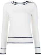 Vanessa Seward Buttoned Shoulder Detail Pullover, Women's, Size: 40, White, Merino