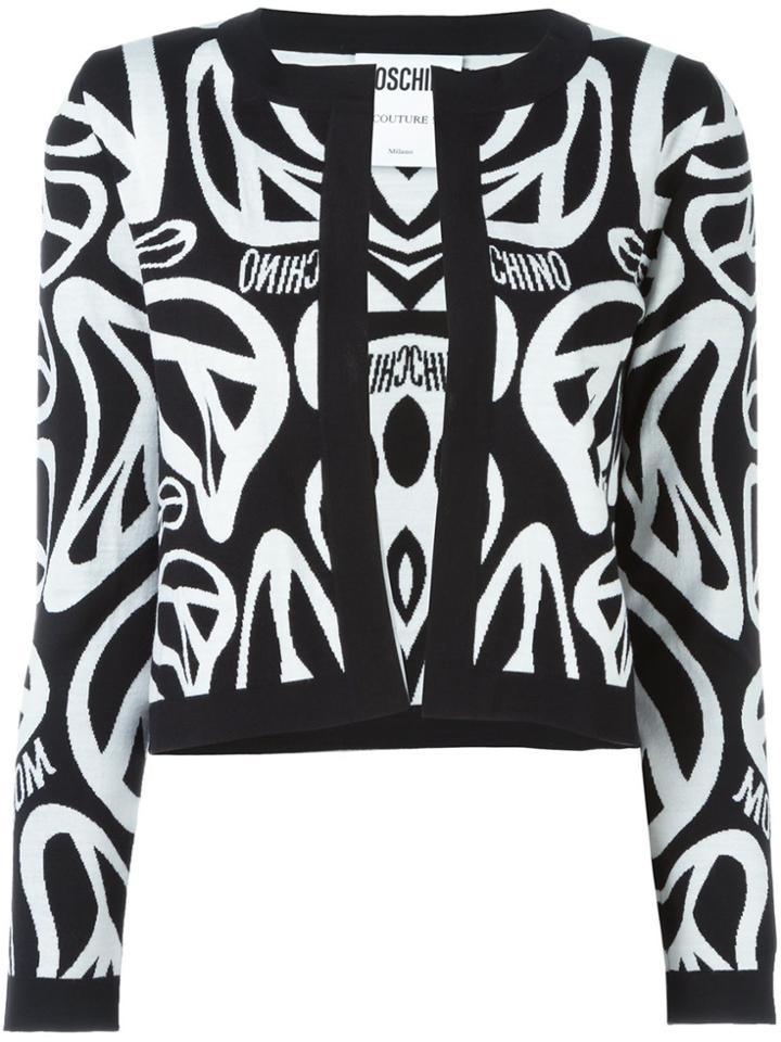 Moschino All-over Peace Sign Cardigan - Black