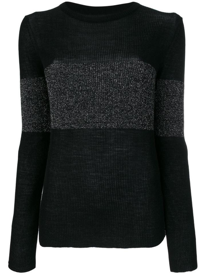 Cashmere In Love Cashmere Vivien Lurex Stripe Jumper - Black