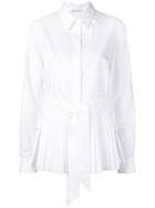 Alberta Ferretti Belted Pleated Shirt - White