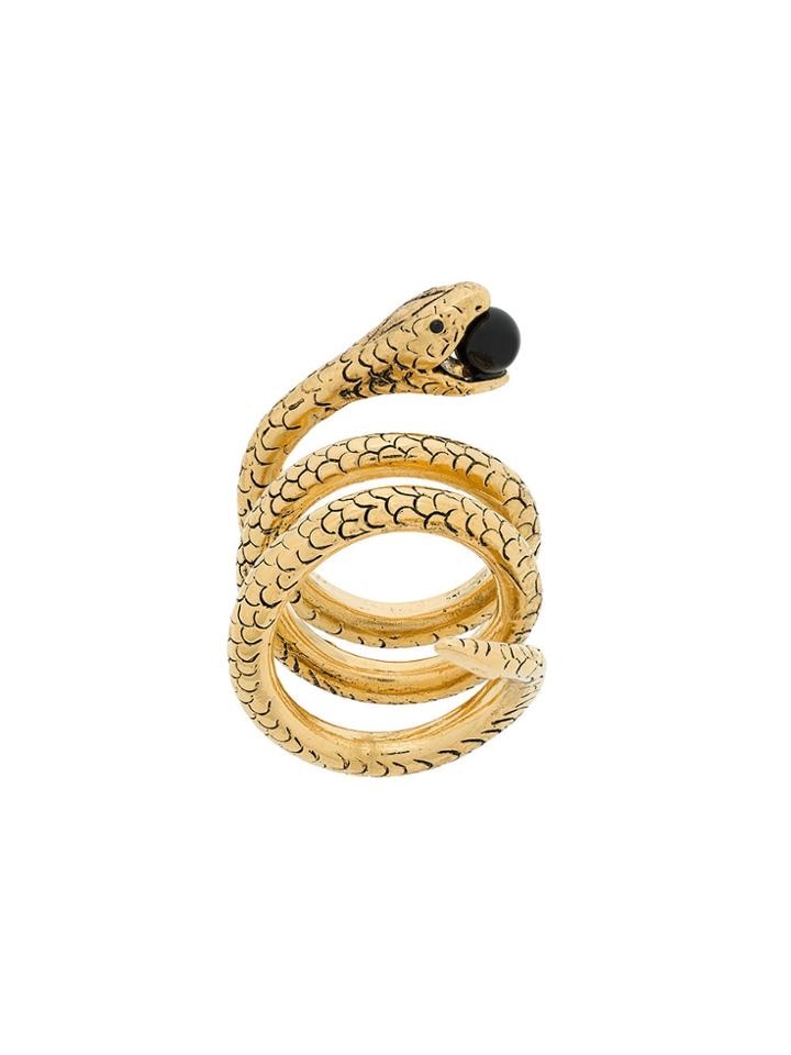 Saint Laurent Snake Wrap-around Ring - Metallic