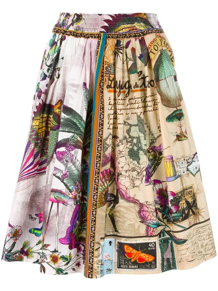 Etro Butterflies Print A-line Skirt - Multicolour